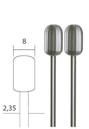 Proxxon Zylinderfräser (Wolfram-Vanadiumstahl), 8 mm, 2 Stück