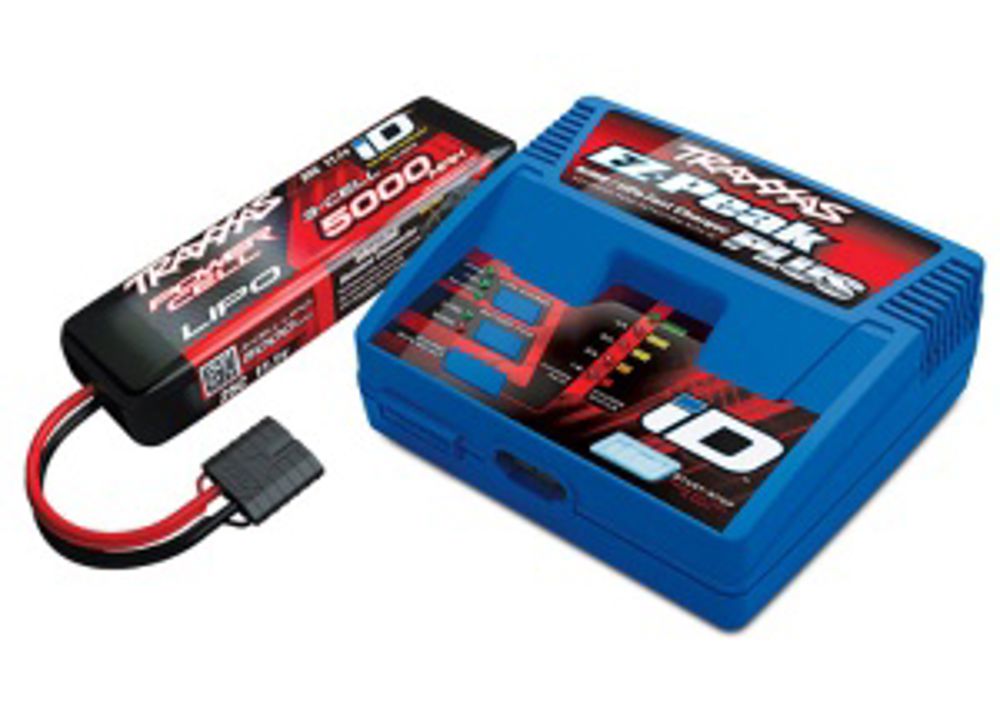  NEU EZ-Peak Plus Schnell-Lader 4A & LiPo 5000mAh 3S 25C Set TRAXXAS mit iD, TRX2970G & 1x TRX2872X (EU-Version)
