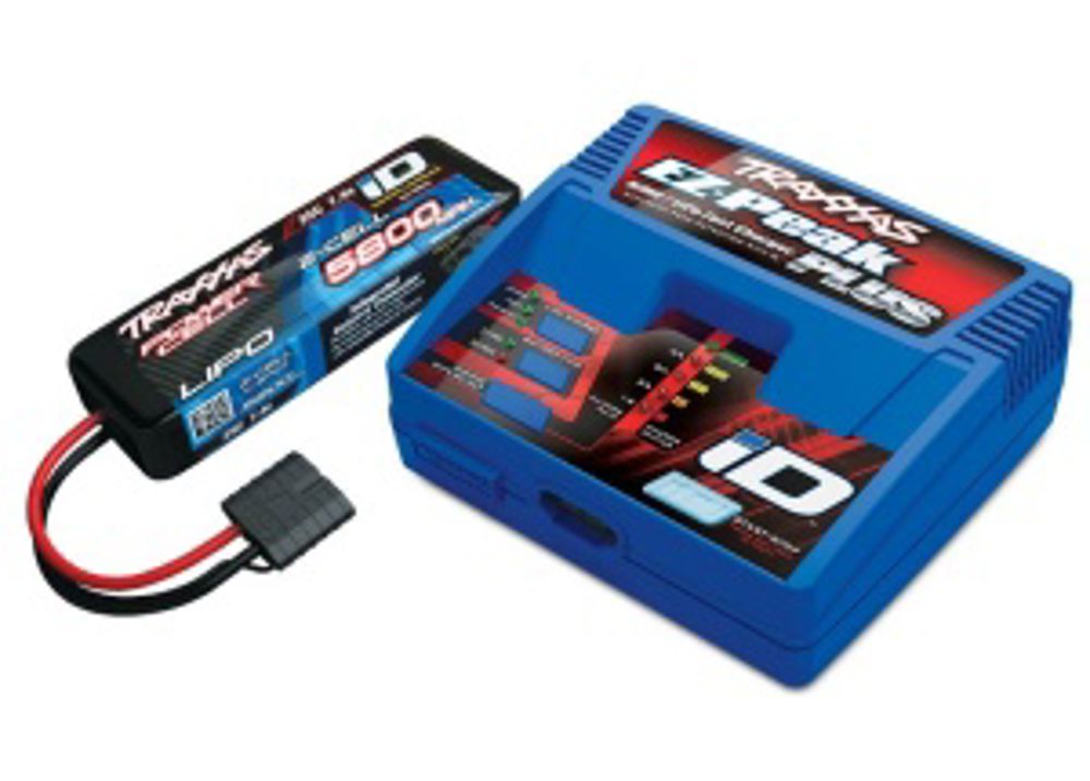 EZ-Peak Plus Schnell-Lader 4A & LiPo 5800mAh 2s 25C Set TRAXXAS mit iD, TRX2970GX & TRX2843X (EU-Version)