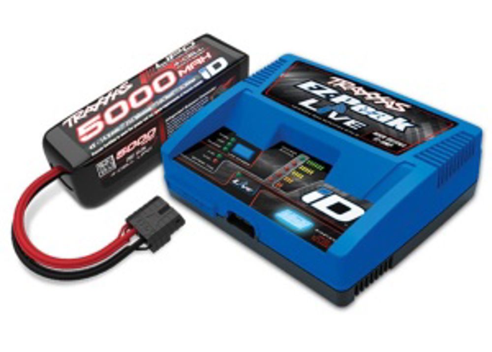 EZ-Peak Live Schnell-Lader 12A & LiPo 5000mAh 4s 25C Set TRAXXAS mit iD, TRX2971GX & TRX2889X (EU-Version)