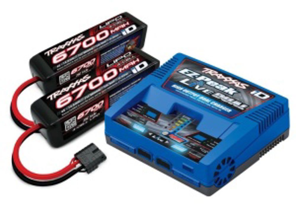 EZ-Peak Live Dual Lader 26A & 2x LiPo 6700mAh 4s 25C Set TRAXXAS mit iD, TRX2973G & 2x TRX2890X (EU-Version)