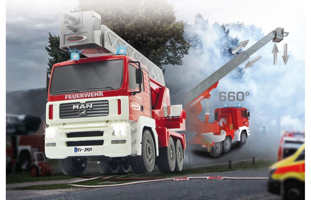 Jamara Feuerwehr Drehleiter MAN 1:20 2,4G